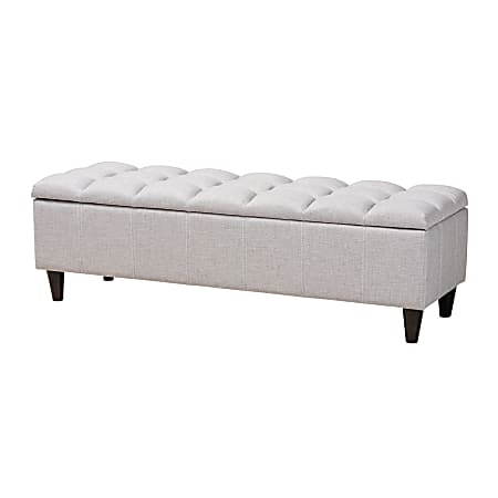Baxton Studio Mid Century Modern Upholstered Storage Bench Ottoman