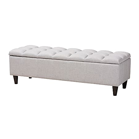 Baxton Studio Mid-Century Modern Upholstered Storage Bench Ottoman, Graylish Beige