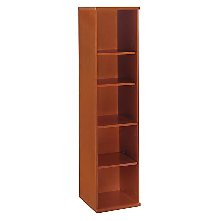 Bush Business Furniture Components 5 Shelf Bookcase, 18"W, Auburn Maple, Premium Installation
