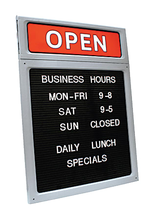 Cosco® Upscale "Open/Closed" Letterboard Sign,