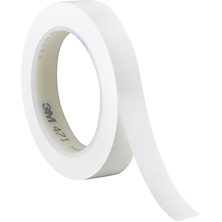 3M™ 471 Vinyl Tape, 3" Core, 0.5" x 36 Yd., White, Case Of 72