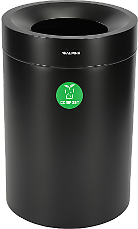 Alpine Industries Stainless Steel Compost Can, 50 Gallon, Black