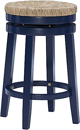 Powell Mabon Backless Swivel Counter Stool, Navy/Natural