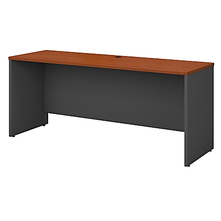 Bush Business Furniture Components Credenza Desk 72"W x 24"D, Auburn Maple/Graphite Gray, Premium Installation