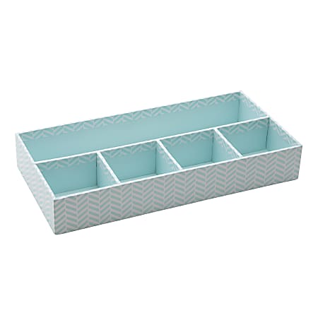 Realspace® Blue Tile 5-Compartment Divided Desk Tray