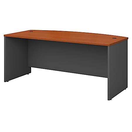 Bush Business Furniture Components Bow Front Desk, 72"W x 36"D, Auburn Maple/Graphite Gray, Premium Installation