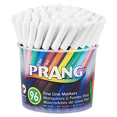 Dixon Prang® Fine Line Washable Markers, Fine Point, 2.75 mm, Assorted, Pack Of 96
