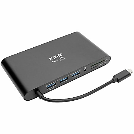 Tripp Lite USB C Docking Station 4k USB Hub HDMI VGA mDP Gbe Charging Black, USB Type C, USB-C, USB Type-C -  - U442DOCK1B