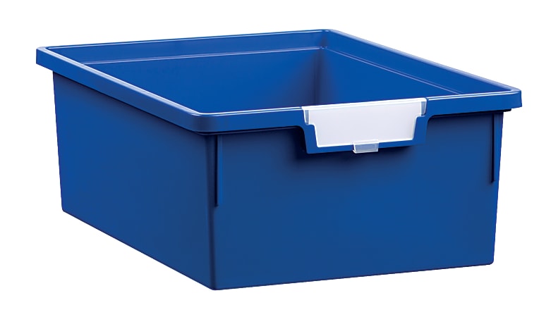 Storsystem Standard Width Double-Depth Tote Tray, 21.2 Qt, 16 3/4" x 12 1/3" x 6", Primary Blue