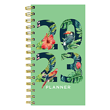 TF Publishing Small Weekly/Monthly Planner, 3-1/2" x 6-1/2", Tropical, January To December 2023