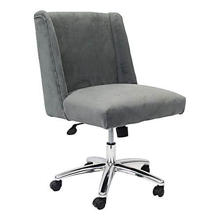 Boss Office Products Decorative Fabric Mid-Back Task Chair, Charcoal Gray/Chrome