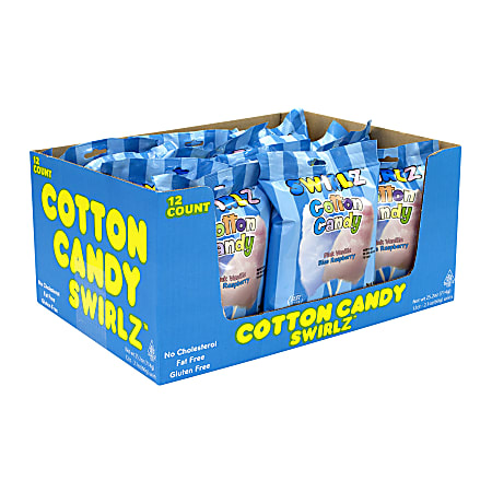 Swirlz Cotton Candy, Pink Vanilla And Blue Raspberry, 1.5 Oz, Pack Of 12 Boxes