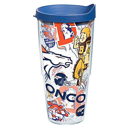 Tervis NFL All-Over Tumbler With Lid, 24 Oz, Denver Broncos