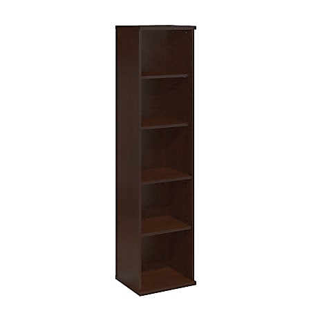 Bush Business Furniture Components 5 Shelf Bookcase, 18"W, Mocha Cherry, Premium Installation