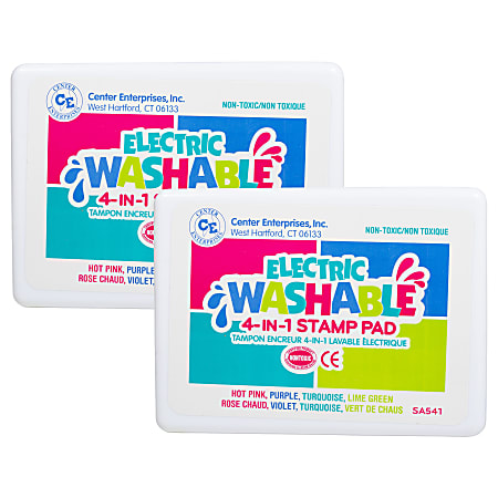 Ready 2 Learn Washable 4-In-1 Stamp Pads, Electric, Pack Of 2