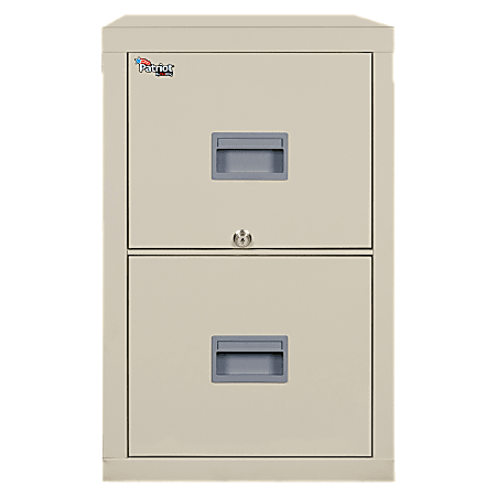 FireKing® Patriot 25"D Vertical 2-Drawer Fireproof File Cabinet, Metal, Parchment, Dock To Dock Delivery