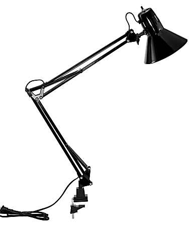 Bostitch Swing Arm Led Lamp 36 H Black, 36 In Black Metal Swing Arm Led Desk Lamp With Clamp