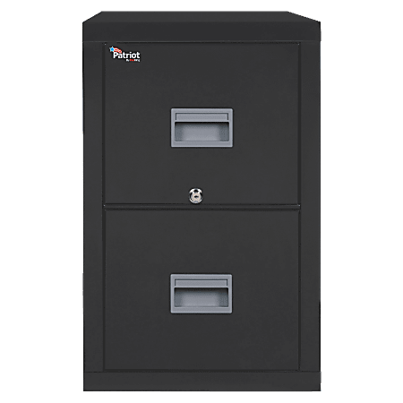 FireKing® Patriot 31-5/8"D Vertical 2-Drawer Letter-Size File Cabinet, Black, Dock To Dock Delivery
