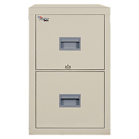 FireKing® Patriot 31-5/8"D Vertical 2-Drawer Letter-Size File Cabinet, Parchment, Dock To Dock Delivery
