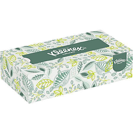 Kleenex Naturals Facial Tissue - 8" x 8.40" - White - Virgin Fiber, Fiber - Soft - 125 Sheets Per Box - 48 / Carton