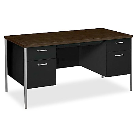 HON Vicinity 34962 Pedestal Desk - Rectangle Top - 5 Drawers - 2 Pedestals - 60" Table Top Width x 30" Table Top Depth - 29.50" Height - Assembly Required