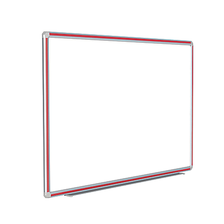 Ghent DecoAurora Magnetic Dry-Erase Whiteboard, Porcelain, 48” x 96”, White, Red Aluminum Frame