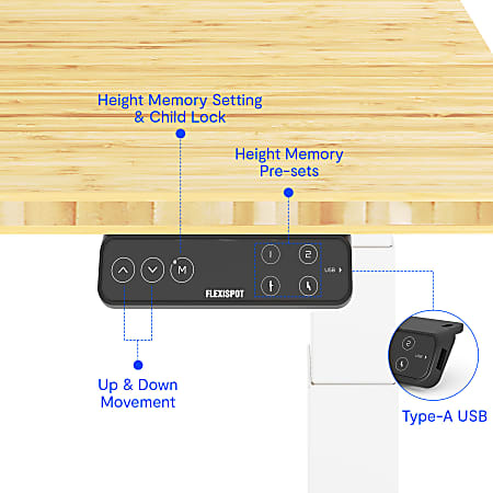 FlexiSpot E7 Pro Electric Adjustable Height Standing Desk 78