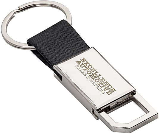 Custom Traverse Promotional Keychain, 4-1/8” x 3”, Black/Brown