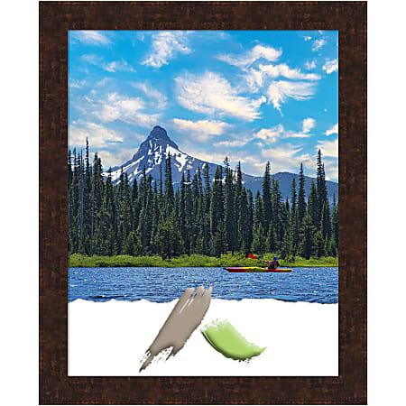 Amanti Art Picture Frame, 26" x 32", Matted For 22" x 28", William Mottled Bronze Narrow