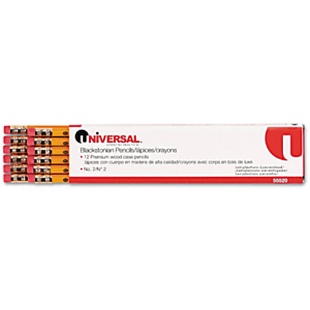 Universal Blackstonian Pencil - Pencil Grade: #2 - Lead Color: Black - Barrel Color: Yellow - 1 Dozen