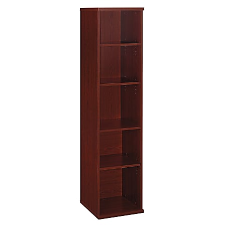 Bush Business Furniture Components 5 Shelf Bookcase, 18"W, Mahogany, Standard Delivery