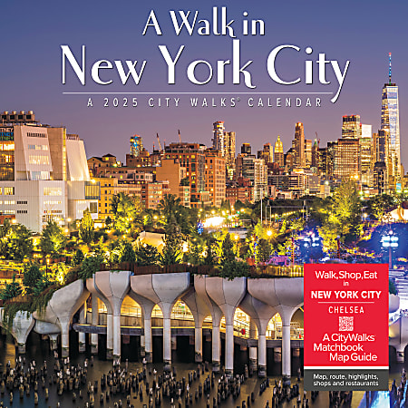 2025 Willow Creek Press Scenic Monthly Wall Calendar, 12" x 12", Walk in New York, January To December, 41215