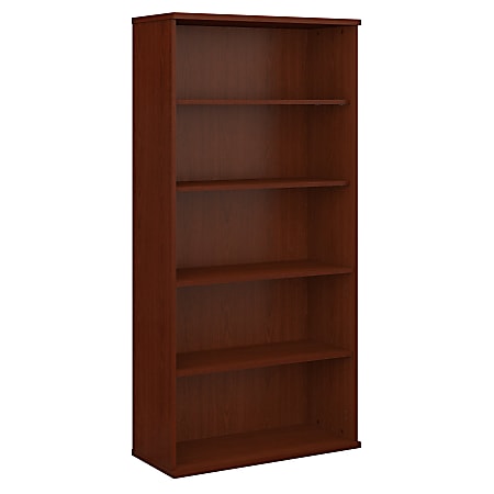 Bush Business Furniture Components 73"H 5-Shelf Bookcase, Mahogany, Standard Delivery