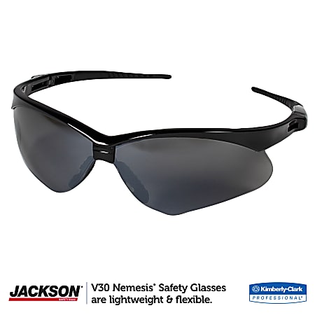 Kleenguard V30 Nemesis Safety Glasses Black Frame Smoke Lens - Office Depot