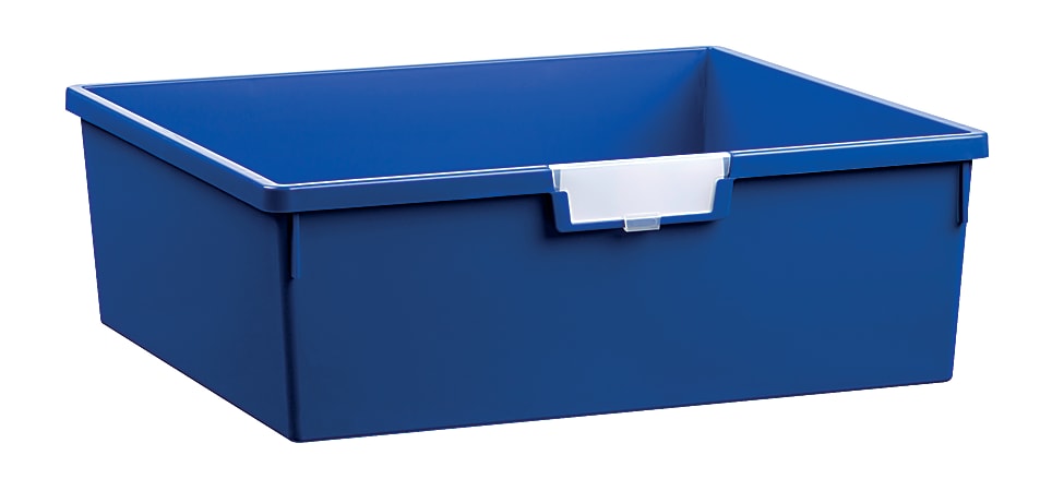 Storsystem Extra Wide Double Depth Tote Tray, Rectangle, 32.2 Qt, 16 3/4" x 18 1/2" x 6", Primary Blue