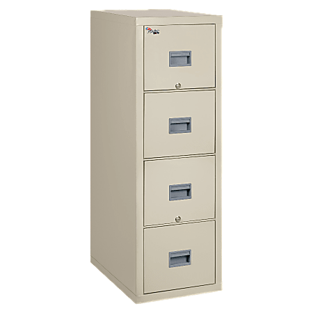 FireKing® Patriot 31-5/8"D Vertical 4-Drawer Legal-Size File Cabinet, Metal, Parchment, Dock To Dock Delivery
