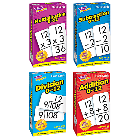 TREND Math Operations Flash Cards Pack, Set Of 4