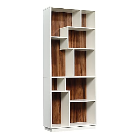 Sauder® Vista Key 72"H 9-Shelf Bookcase, Pearl Oak/Blaze
