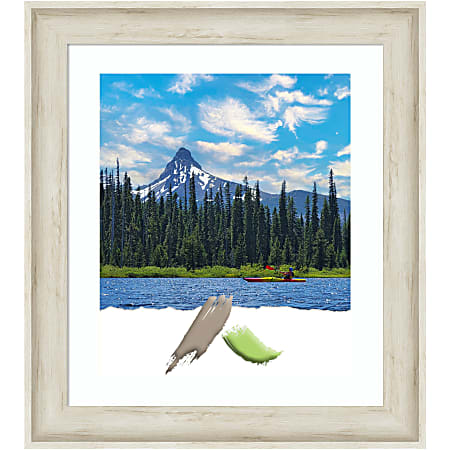 Amanti Art Rectangular Picture Frame, 25” x 29" With Mat, Regal Birch Cream