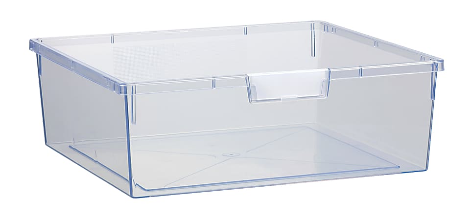 Storsystem Extra Wide Double Depth Tote Tray, Rectangle, 32.2 Qt, 16 3/4" x 18 1/2" x 6", Clear