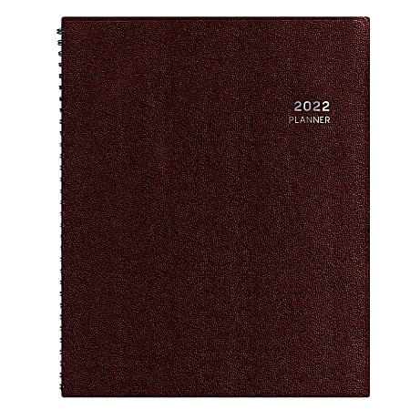 Blue Sky™ Aligned Weekly/Monthly Planner, 8-1/4" x 11", Burgundy, January To December 2022, 123848