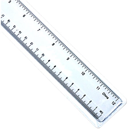 Universal 59022 Acrylic Ruler - 12" Length - 1/16 Graduations - Metric Measuring System - Plastic - 1 Each - Clear