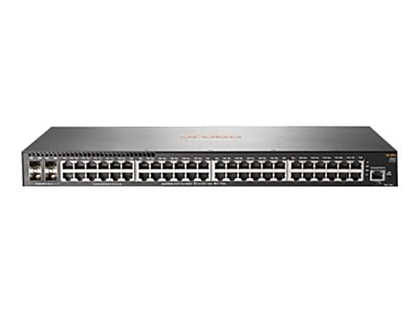 HPE Aruba 2540 48G PoE+ 4SFP+ - Switch - managed - 48x 10/100/1000 (PoE+) + 4x 10 Gigabit Ethernet/1 Gigabit Ethernet SFP+ - JL357AABA