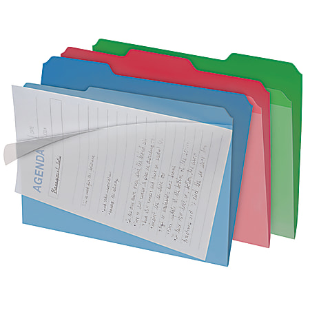 Find It® All-Tab Clearview Interior Folders, Letter Size, Assorted Colors, Pack Of 8