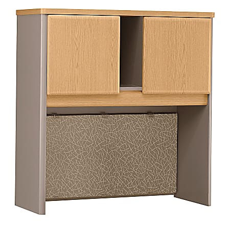 Bush Business Furniture Office Advantage Hutch 36"W, Light Oak/Sage, Premium Installation