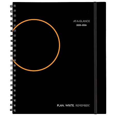AT-A-GLANCE® Plan.Write.Remember.® Academic 2025-2026 Weekly Monthly Appointment Book Planner, Black, Large, 8 3/4" x 11"