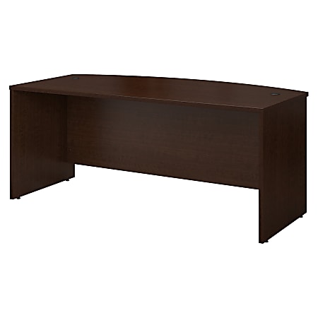 Bush Business Furniture Components Bow Front Desk, 72"W x 36"W, Mocha Cherry, Premium Installation