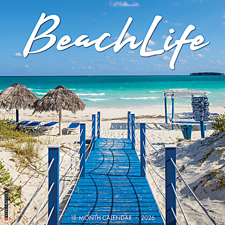 2026 Willow Creek Press Scenic Monthly Wall Calendar, 12" x 12", BeachLife, January To December, 50125