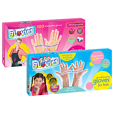 gLovies Mulitpurpose Disposable Gloves, 100-Pack Adult & 50-Pack Children