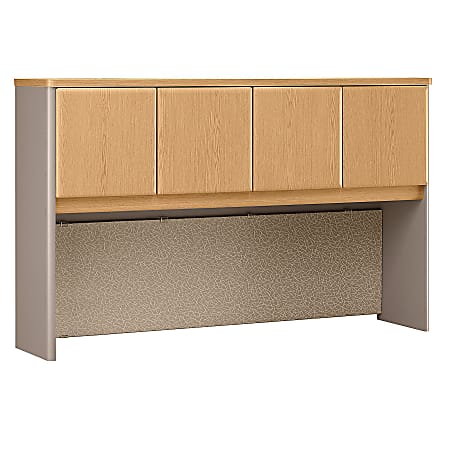Bush Business Furniture Office Advantage Hutch 60"W, Light Oak/Sage, Premium Installation
